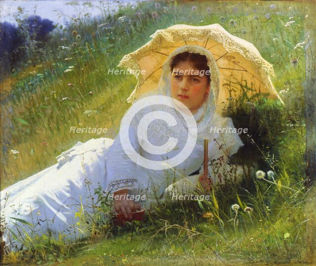 'A Hot Day (On the Grass. Midday)', 1883. Artist: Ivan Kramskoy