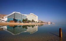 A hotel and a water level measurer, the Dead Sea, Israel. Creator: Samuel Magal