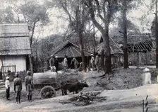 A house being disinfected, during a plague epidemic in Mandalay, 1906. Creator: Unknown