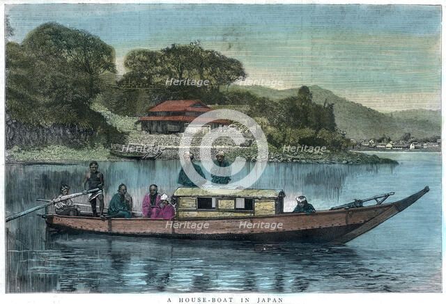 'A house-boat in Japan', 1888. Artist: Unknown