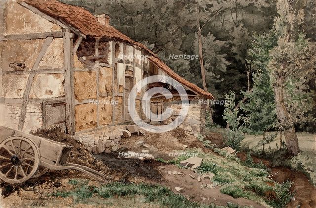 A house in the woods, 1856. Creator: Werner Holmberg.