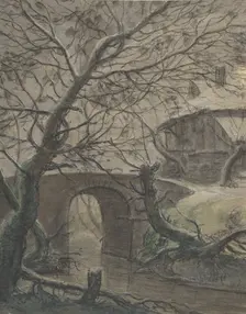A House near a Bridge, 17th century. Creator: Anthonie Waterloo