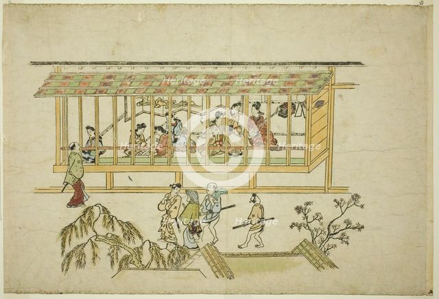 A House of Courtesans, from the series "The Appearance of Yoshiwara", c. 1681/84. Creator: Hishikawa Moronobu.