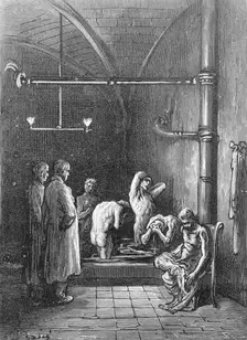 A House of Refuge - In the Bath 1872. Creator: Adolphe François Pannemaker