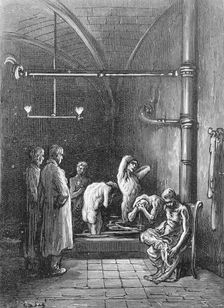 A House of Refuge - In the Bath 1872. Creator: Adolphe François Pannemaker