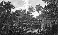 A Human Sacrifice in a Morai, in Otaheite; in the presence of Captain Cook c1773