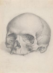 A human skull viewed from the front, for Cheselden's `Osteographia by 1733. Creator: Gerard Vandergucht