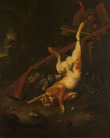 A Hunter's Bag, with Dead Hare, 1660-1695. Creator: Melchior d'Hondecoeter