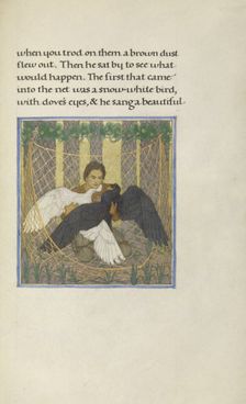 A Hunter with Two Birds in a Net; Story of a Hunter, 1908. Creator: Florence Kingsford Cockerell