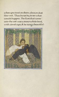 A Hunter with Two Birds in a Net; Story of a Hunter, 1908. Creator: Florence Kingsford Cockerell