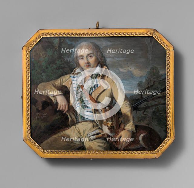 A Hunter with a Dog, 1794-95. Creator: Mortier.