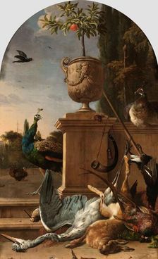 A Hunter’s Bag on a Terrace, c.1678. Creator: Melchior d'Hondecoeter