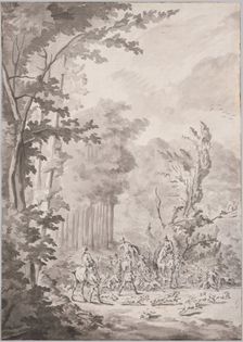 A Hunting Party at Marly, late 17th or early 18th century. Creator: Jean Baptiste Martin, Le Vieux (French, 1659-1735), attributed to