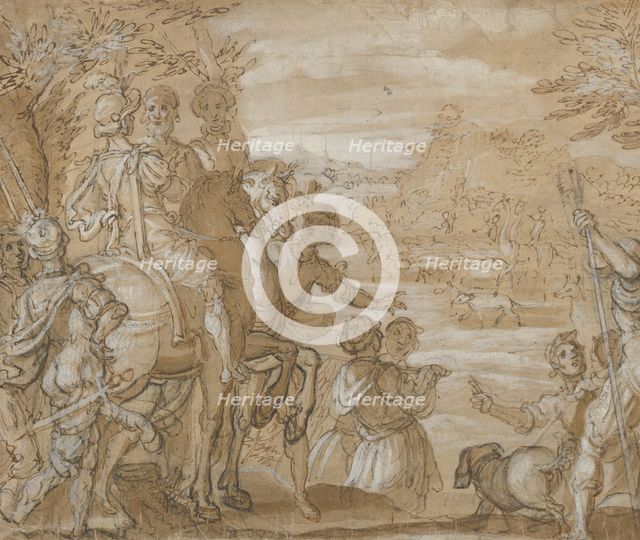 A Hunting Party, ca. 1555-65. Creator: Joannes Stradanus.