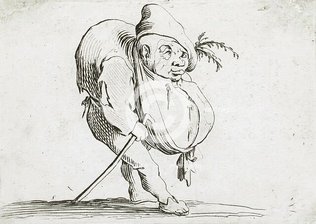 A Hunchback with a Cane, 1616. Creator: Jacques Callot.