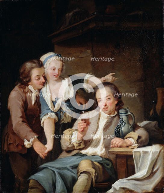 A Husband Deceived (Wine and Love)', 1765. Creator: Kraus, Georg Melchior (1737-1806).