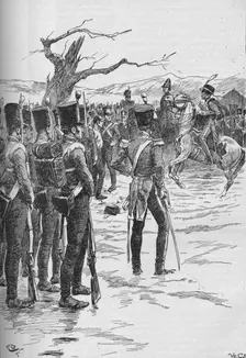 A Hussar Dashed In With The News That The Enemy Were Upon Us!, 1895, (1902). Artist: GB