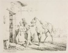A Hussar Embracing a Servant. Creator: Horace Vernet (French, 1789-1863)