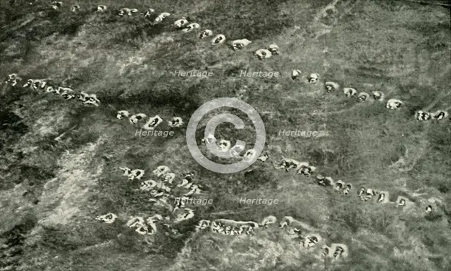 'A Infantry Attack Across "No Man's Land"', (1919).  Creator: Unknown.