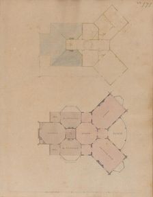 A. J. Davis, Scrapbook III: Hut Cottages, Villas and Dwelling Houses, in Town and Count..., 1825-38. Creator: Alexander Jackson Davis