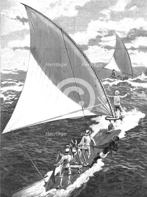 ''A Jangada Race on the Coast of Northern Brazil', 1891. Creator: Joseph Nash.