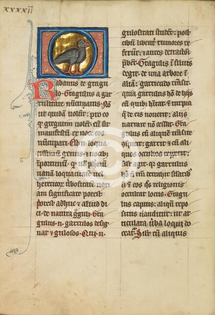 A Jackdaw; De Natura Avium; De Pastoribus et Ovibus, 1277 or after. Creator: Unknown.