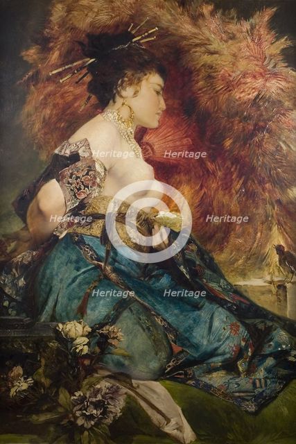 A Japanese Woman, c. 1870. Artist: Makart, Hans (1840-1884)