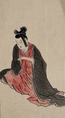 A Japanese woman seated, between 1800 and 1899. Creator: Unknown