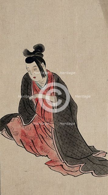 A Japanese woman seated, between 1800 and 1899. Creator: Unknown.