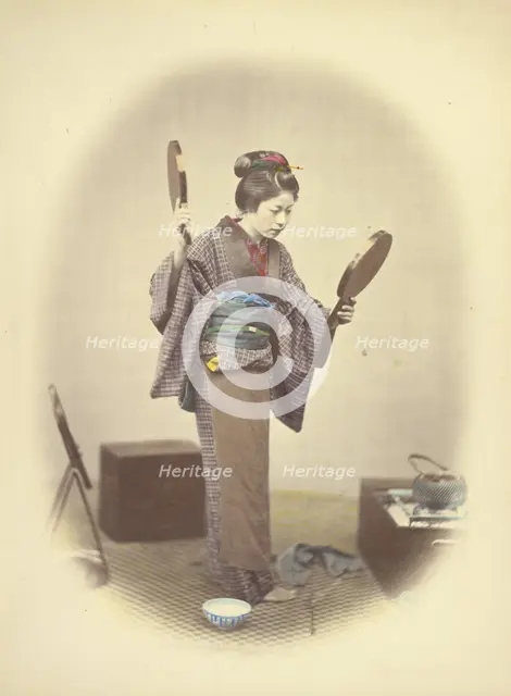 A Japanese Young Lady in Bridal Dress, 1866-1867. Creator: Felice Beato.