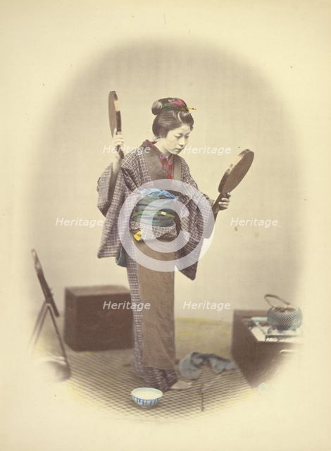 A Japanese Young Lady in Bridal Dress, 1866-1867. Creator: Felice Beato.