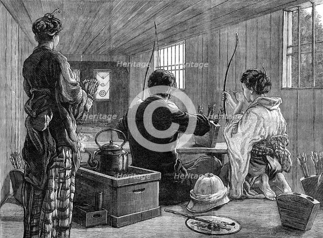 A Japanese archery house in Jeddo, 1881. Creator: Unknown.