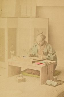 A Japanese Artist at Work, 1897. Creator: Ogawa Kazumasa