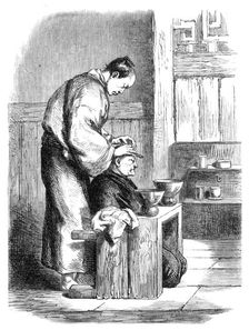 A Japanese barber - from a sketch by our special artist, 1864. Creator: Unknown