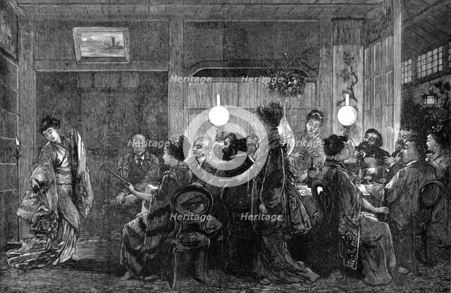 A Japanese dinner party, 1874. Creator: Unknown.