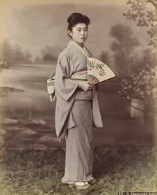A Japanese Lady, 1870s-1890s. Creator: Kusakabe Kimbei