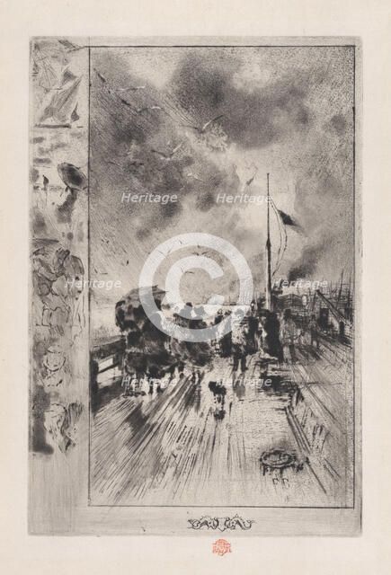 A Jetty in England, 1879. Creator: Felix Hilaire Buhot.