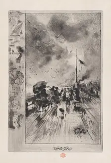 A Jetty in England, 1879. Creator: Felix Hilaire Buhot