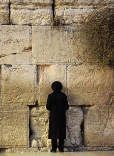 A Jew praying at the Western Wall, Jerusalem, Israel, 2013. Creator: LTL