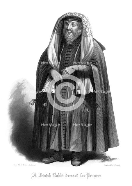 'A Jewish Rabbi Dressed for Prayers'.Artist: R Young