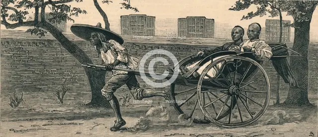 'A "Jinriksha", or Chinese hand-carriage', c1883. Creator: Unknown.