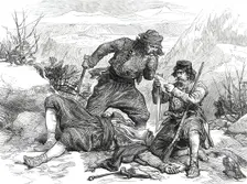 A Journey into the Herzegovina: Fate of a Turkish Spy, from a sketch by our special artist, 1876. Creator: Unknown