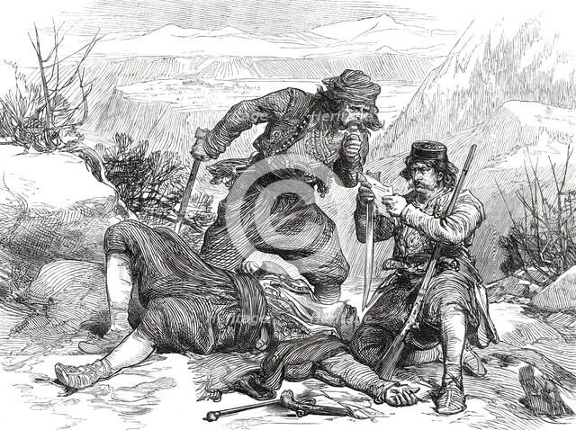 A Journey into the Herzegovina: Fate of a Turkish Spy, from a sketch by our special artist, 1876. Creator: Unknown.