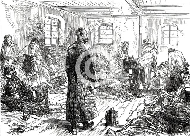 A Journey into the Herzegovina: Insurgent Hospital at Grahovo, 1876. Creator: C.R..