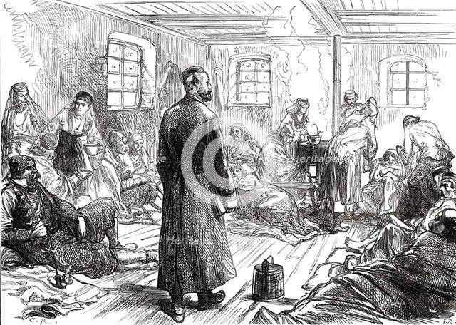 A Journey into the Herzegovina: Insurgent Hospital at Grahovo, 1876. Creator: C.R..