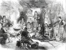 A Journey into the Herzegovina: Interior of a Hut at Belovase, 1876. Creator: Unknown