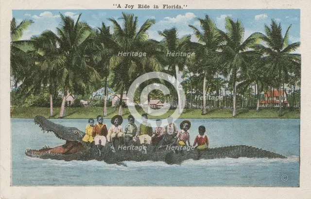 A Joy Ride in Florida - postcard mailed to Frederick Hoeing, 1917. Creator: Unknown.