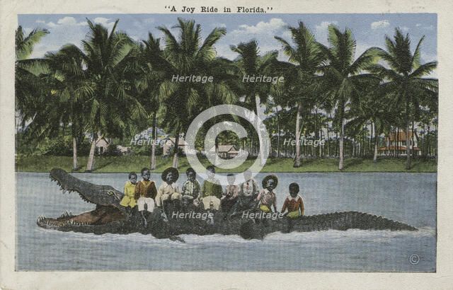 A Joy Ride in Florida - postcard mailed to Frederick Hoeing, 1917. Creator: Unknown.
