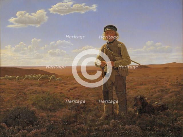 A Jutland Shepherd on the Moors, 1855. Creator: Frederik Vermehren.