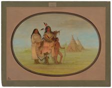 A K'nisteneux Warrior and Family, 1861/1869. Creator: George Catlin